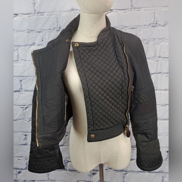 Burberry  Women's Jacket Coat Brown Quilted vintage 90s Y2K Italy 40 EU / 6 US - Picture 10 of 16